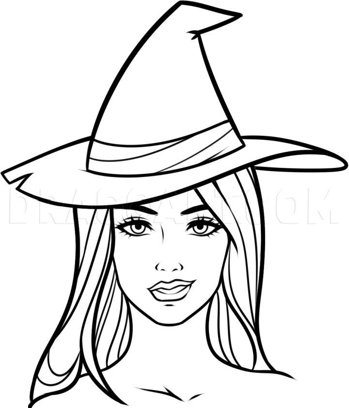 Little Girl In A Hat From Witchcraft Coloring Pages Outline Sketch Drawing  Vector Beautiful Witch Drawing Beautiful Witch Outline Beautiful Witch  Sketch PNG and Vector with Transparent Background for Free Download