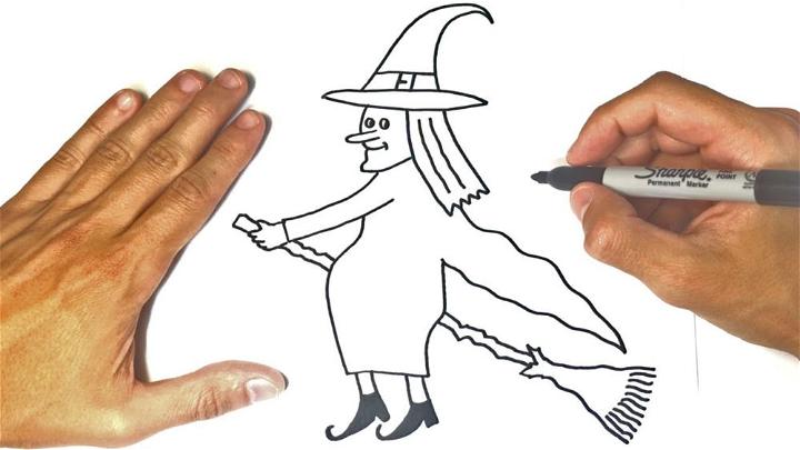 20 Easy Witch Drawing Ideas - How To Draw A Witch - Blitsy