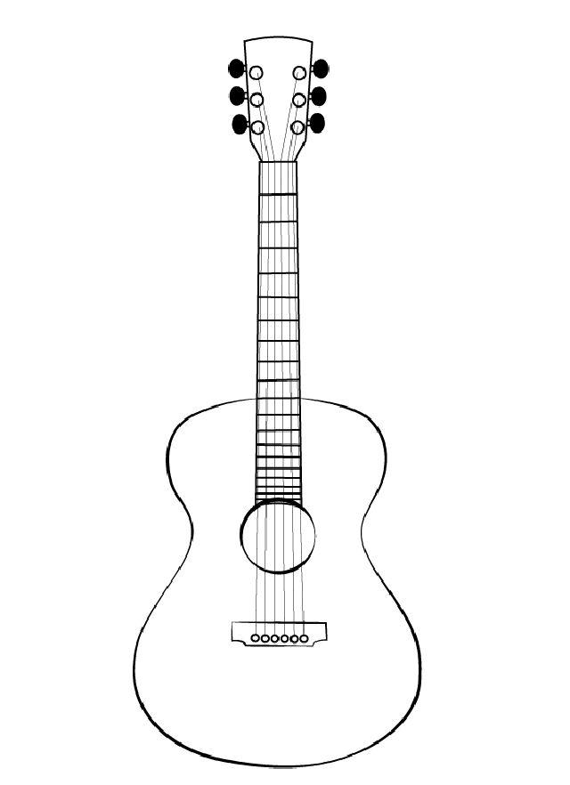 pencil sketch of a guitar