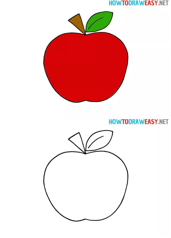 How to Draw an Apple for Kids