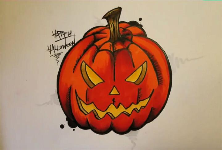 How to Draw an Evil Pumpkin