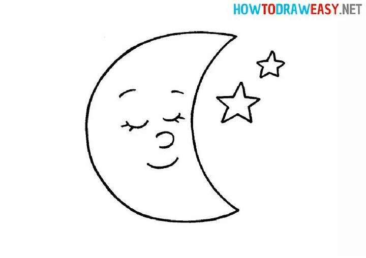 moon drawings for kids