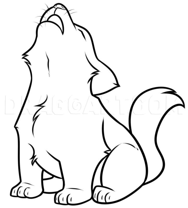 anime wolf pup outline