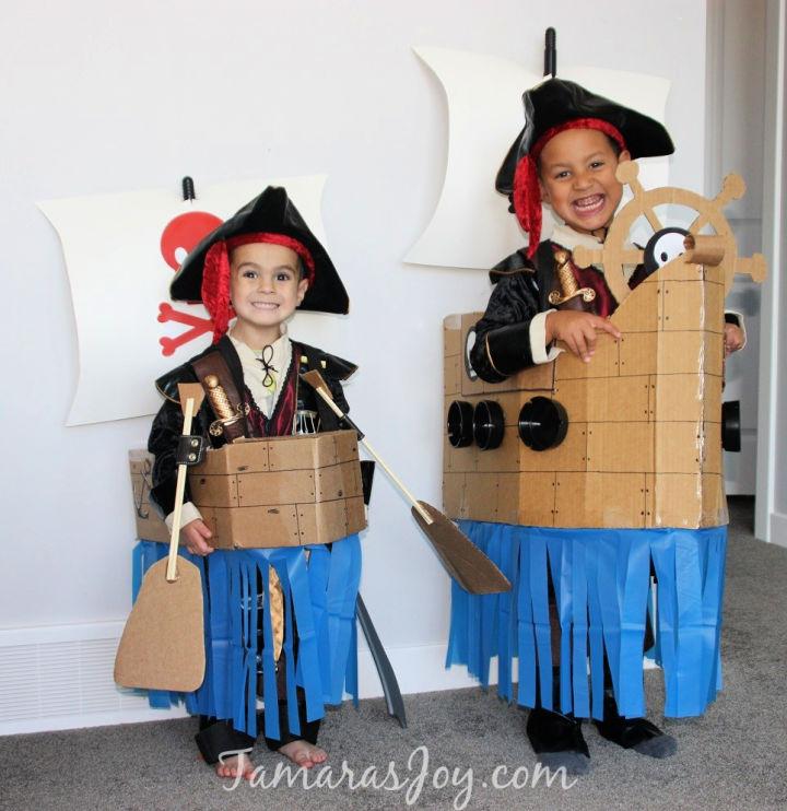 Kids Pirate Costume from Cardboard