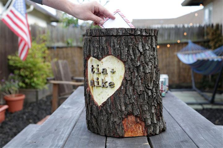 Log Card Box for Rustic Wedding
