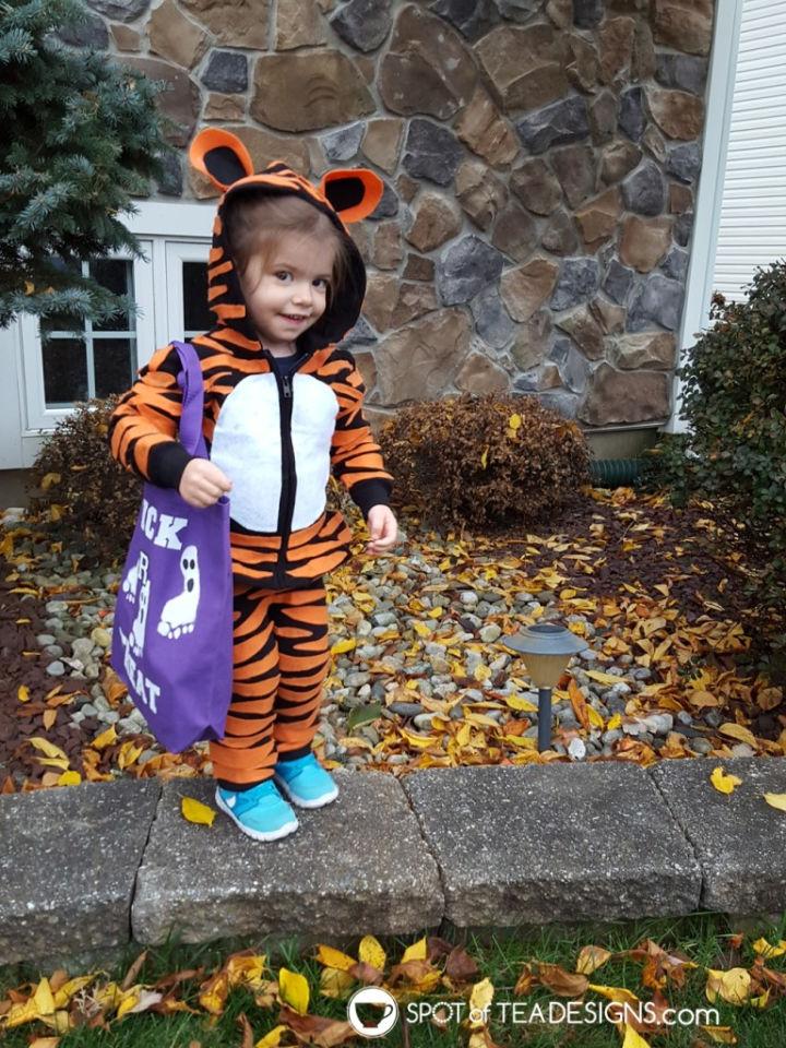 No Sew Toddler Tiger Halloween Costume