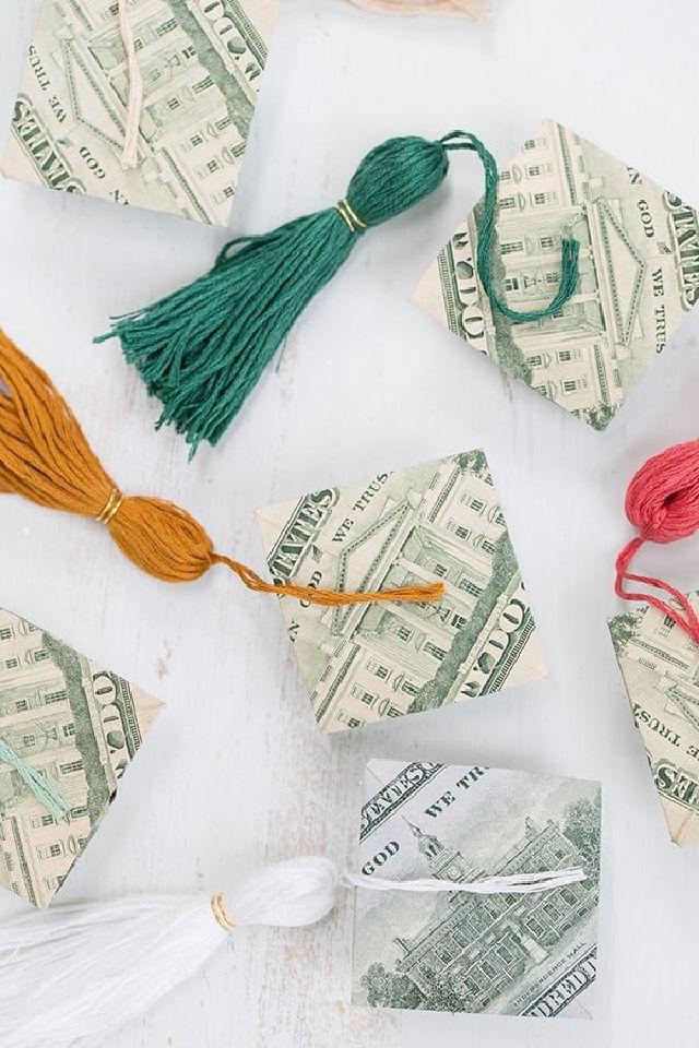 Origami Money Graduation Caps