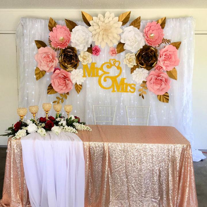 Paper Flower Wedding Backdrop