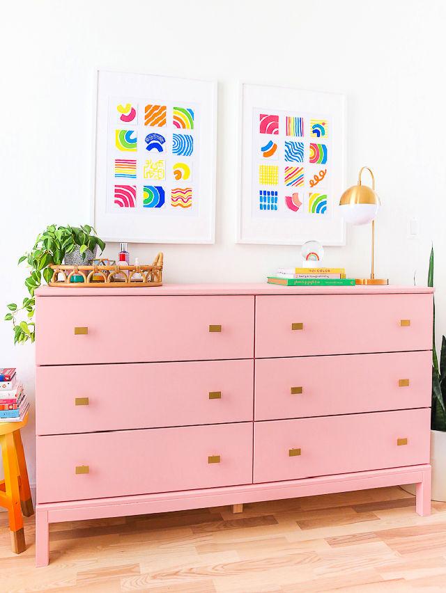 Pink Ikea Dresser Makeover