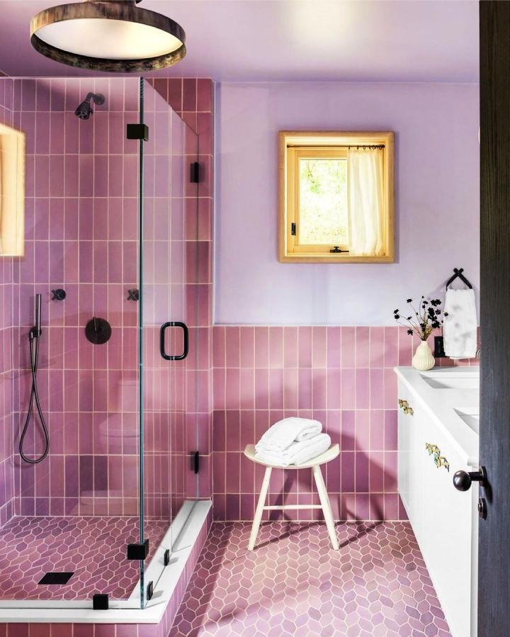 Pink Purple Bathroom Shower Tile