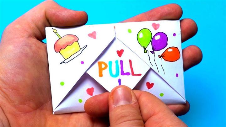 Pull Tab Origami Origami Birthday Card