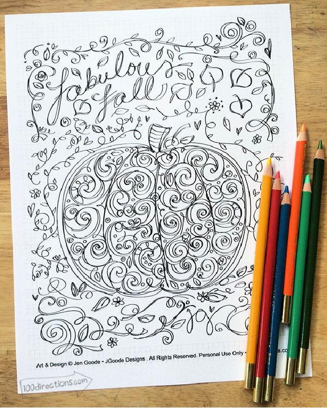 Pumpkin Coloring Page For Fall