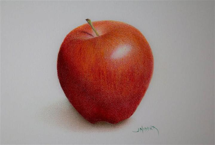 How to draw an apple  Step by step tutorial  Prismacolor pencils   Gerçekçi çizimler Renkler Çizim