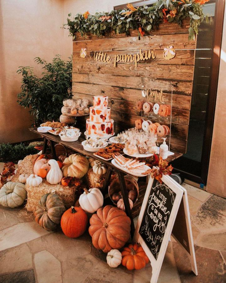 3 Tier Diaper Cake - Little Pumpkin Burlap and Gold - Fall Theme Baby ...