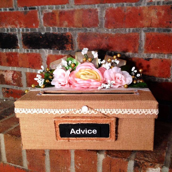 Rustic Wedding Advice Card Box