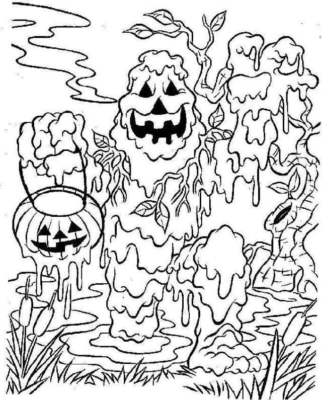 Scary Pumpkin Coloring Pages