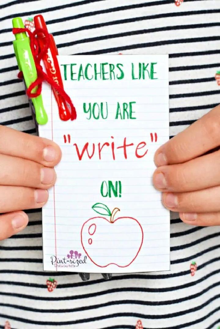 Simple Hand lettered Teacher Appreciation Card