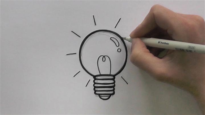 Sketch of ideas light bulb stock image Image of drawn  17800051