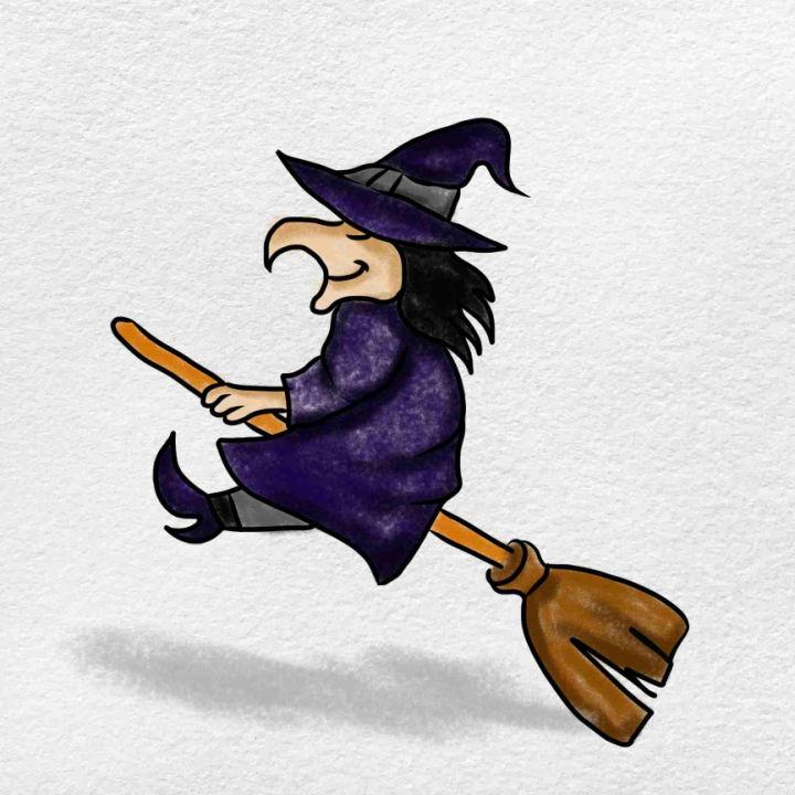 20 Easy Witch Drawing Ideas - How To Draw A Witch - Blitsy