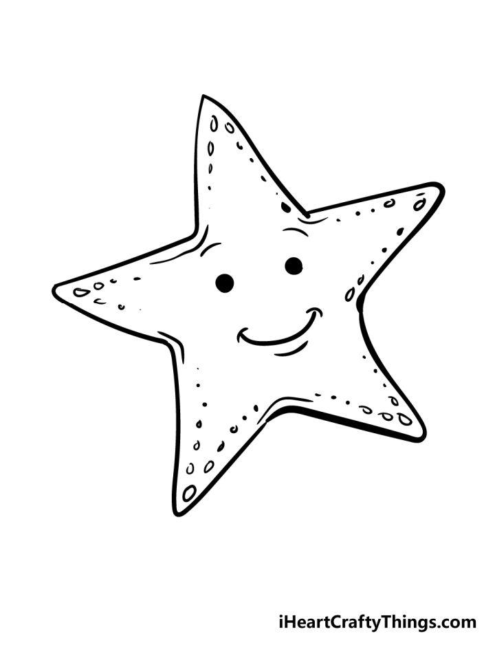 Starfish Drawing Step by Step Instructions