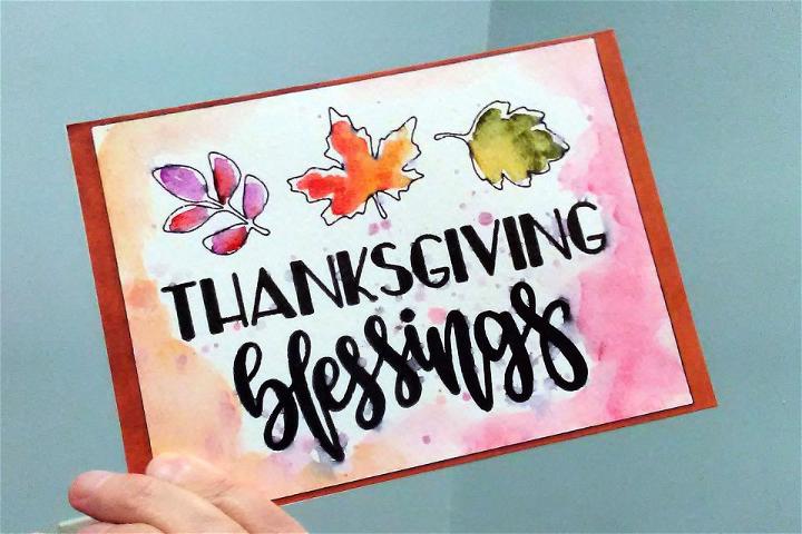 Thanksgiving Card Using Cricut Pens and Watercolor Paint