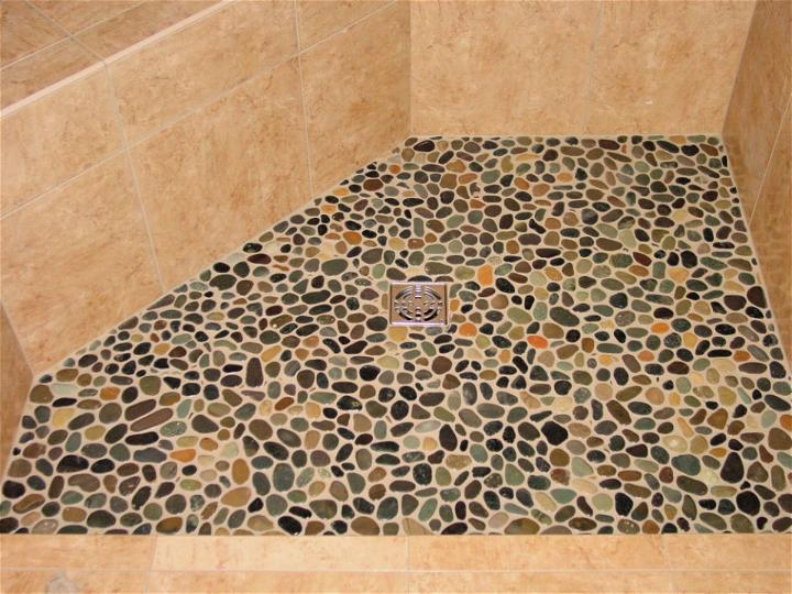 Tile a Shower Floor Using Pebble Tiles