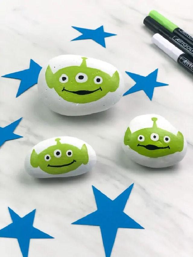 Toy Story Alien Rock Painting