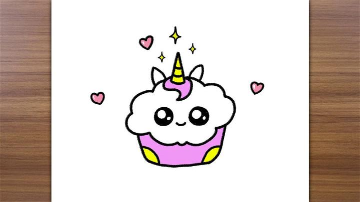 Unicorn Cupcake Drawing