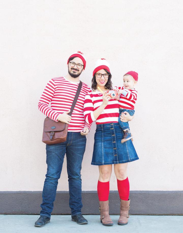 Wheres Waldo Costume for Family of 3
