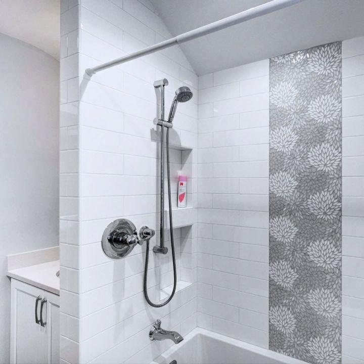 White And Gray Shower Tiles