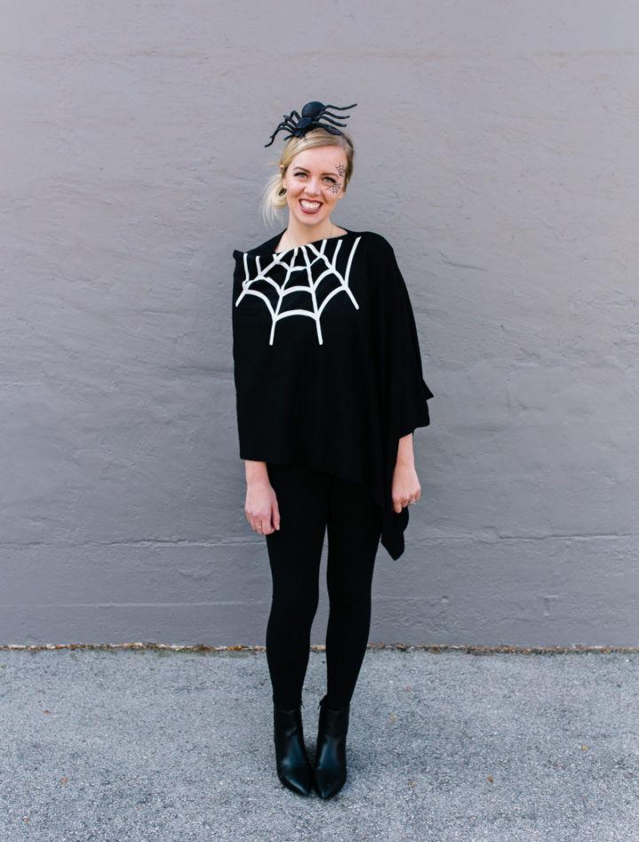 Womens Spider Web Poncho Costume