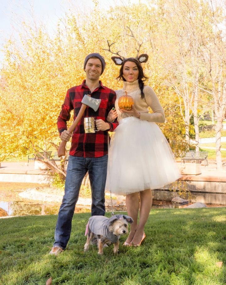 Woodland Deer and Lumberjack Couple Costume