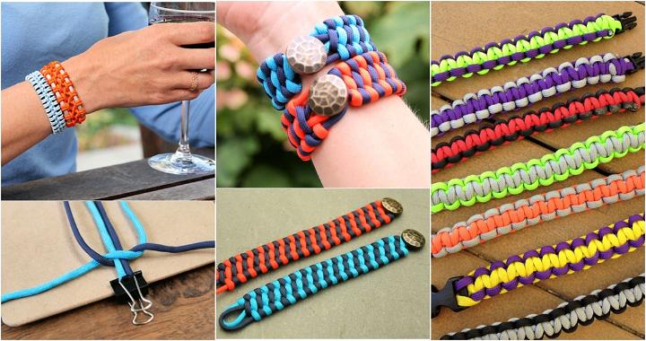 Paracord bracelet with easy knot without buckle 