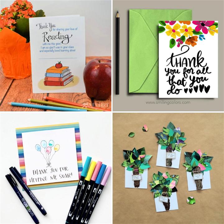 25 DIY Teacher Appreciation Cards - Teacher Card Ideas