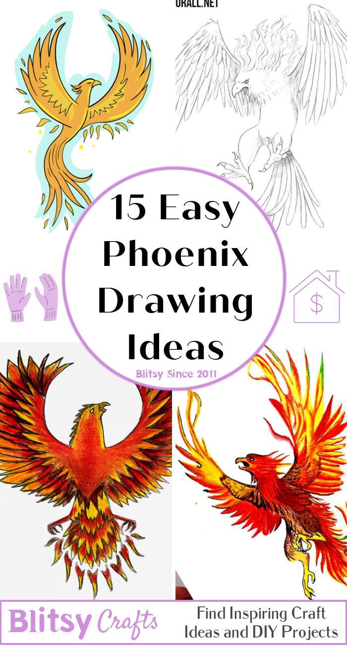 How to Draw a Phoenix  Step by Step Easy Drawing Guides  Drawing Howtos