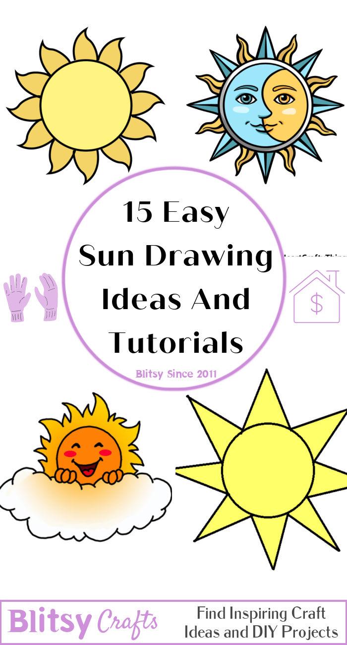 easy sun drawing ideas - how to draw a sun