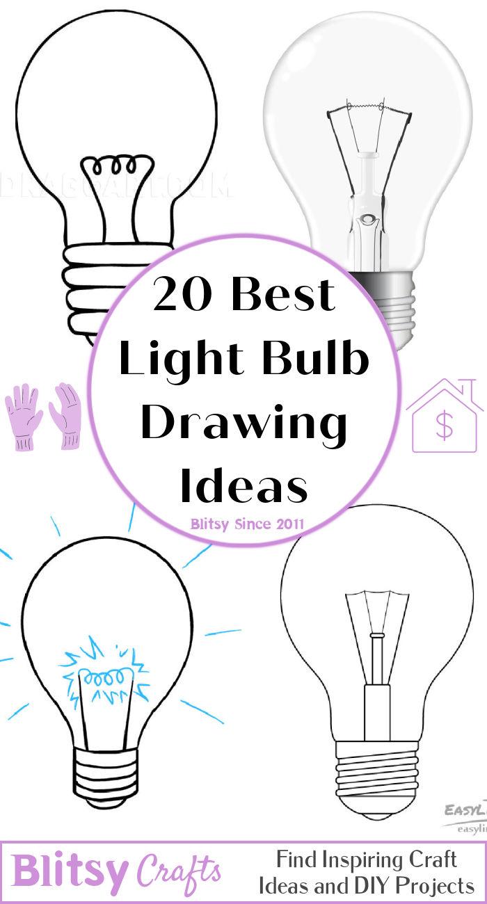 20 Easy Light Bulb Drawing Ideas - How To Draw A Bulb