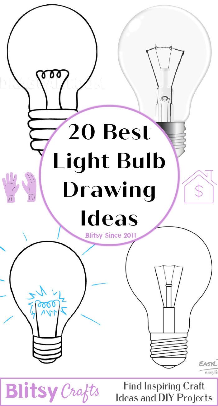 How to Draw a Light Bulb, Easy Drawing Art