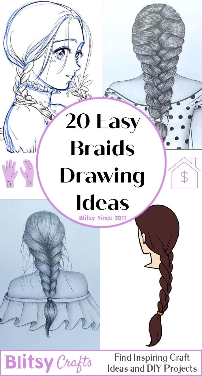 20 Easy Braid Drawing Ideas - How To Draw Braids and Box Braids