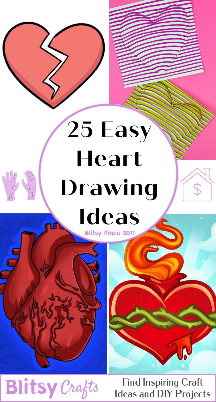 easy heart drawing ideas - how to draw a heart