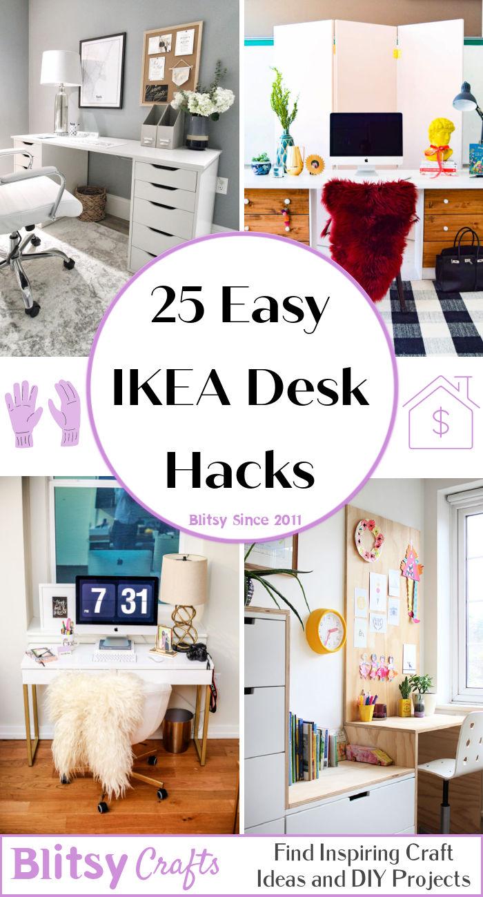 25 Easy IKEA Desk Hackscheap ikea desk hacks that are useful and easy to do