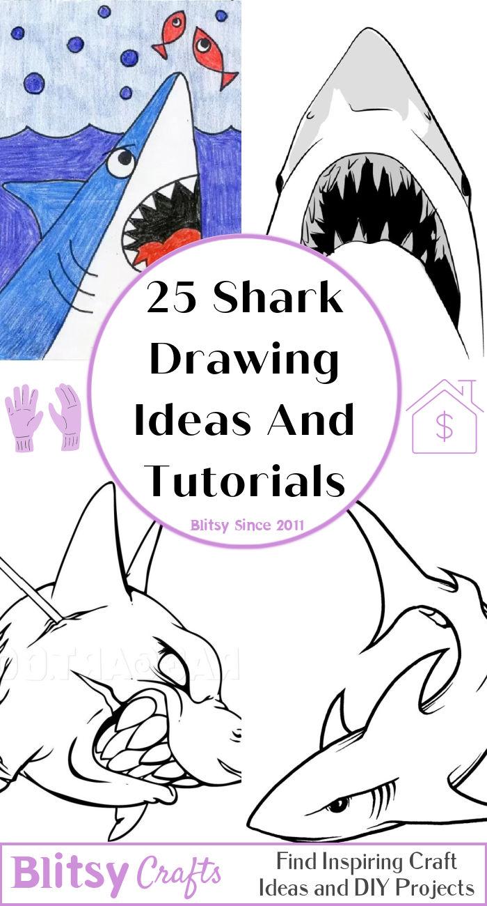 25 Easy Shark Drawing Ideas - How to Draw a Shark