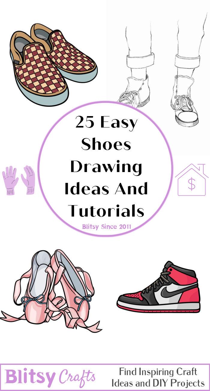 How To Draw Ballet Shoes - Really Easy Drawing Tutorial Round Toe  Png,Ballet Shoes Png - free transparent png images - pngaaa.com