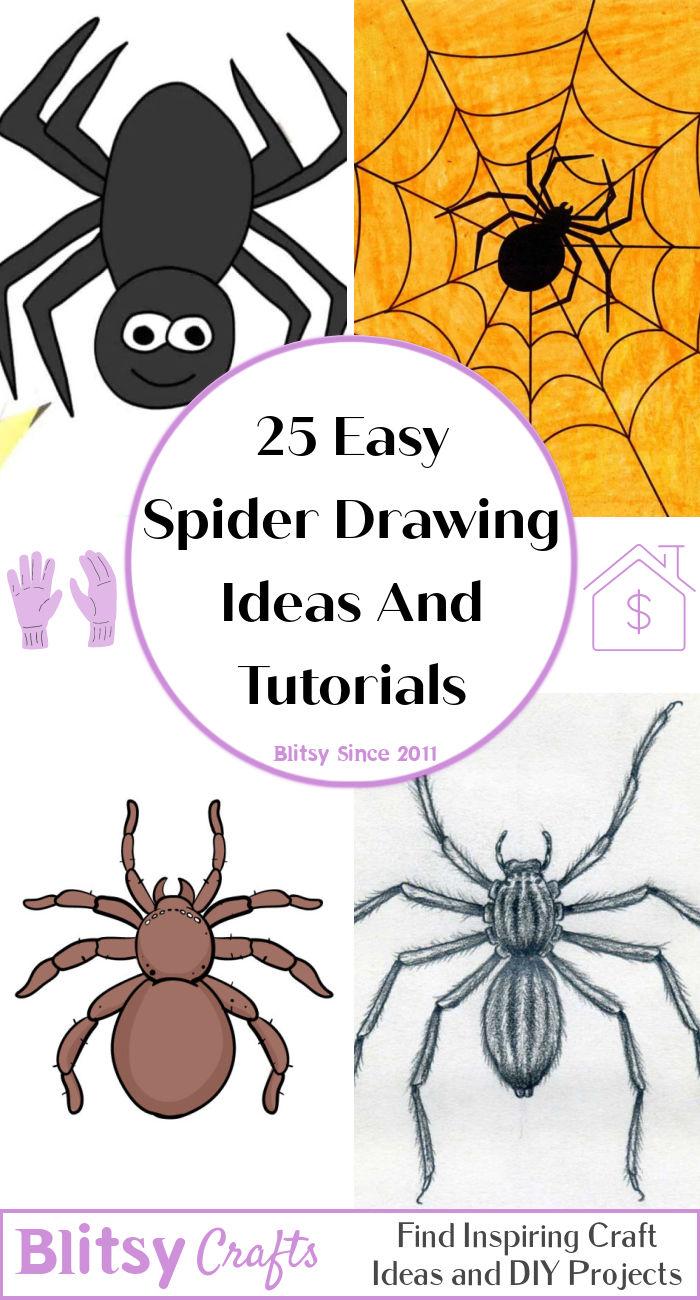 25 Easy Spider Drawing Ideas - How to Draw a Spider