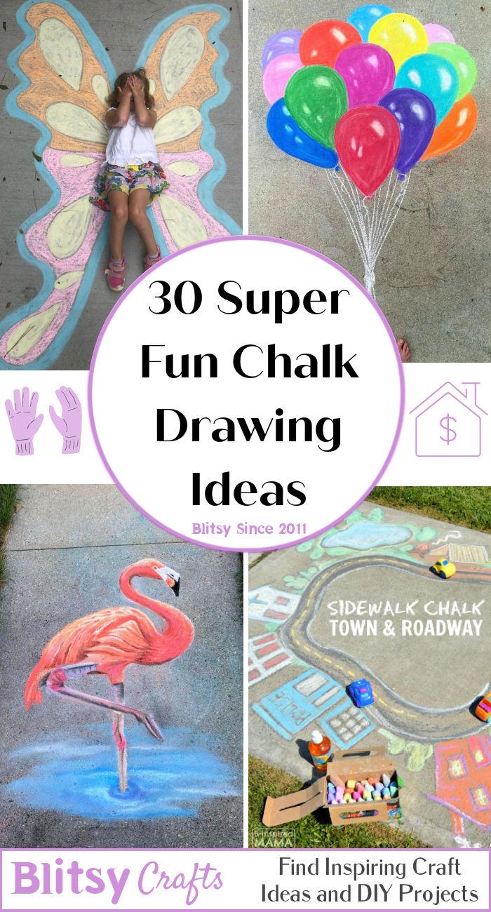30 Super Fun Chalk Drawing Ideaseasy chalk art ideas -  chalk drawing ideas for sidewalk
