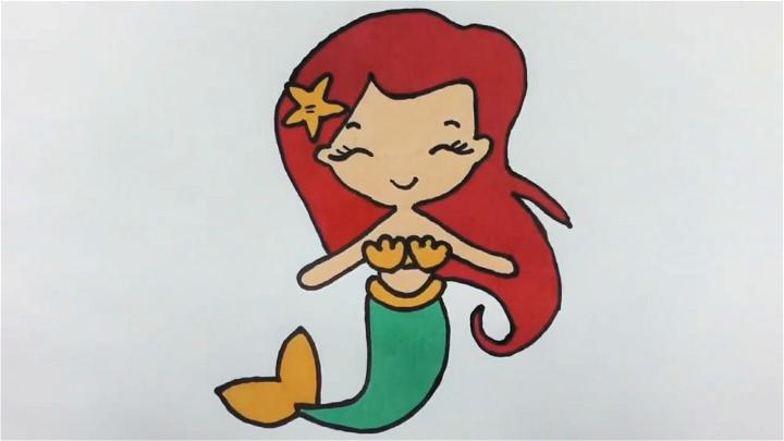 Baby Mermaid Drawing for Kids