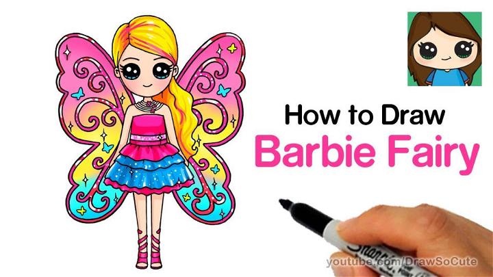 Barbie Fairy Drawing