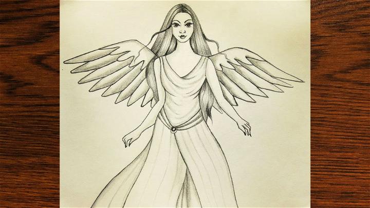Beautiful Pencil Drawing Fairy