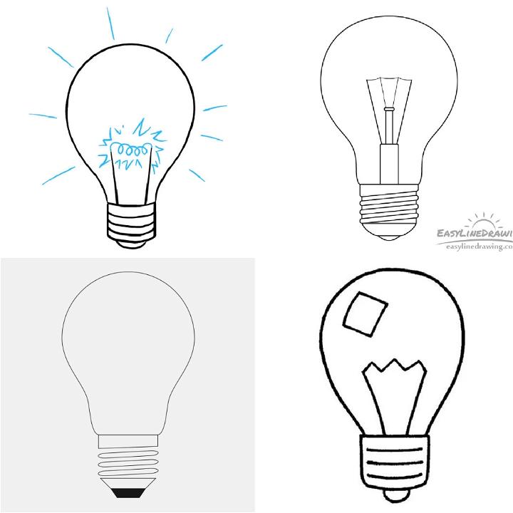 Light Bulb Drawing — How To Draw A Light Bulb Step By Step