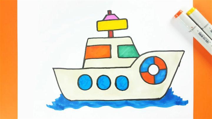 boat drawing for kids